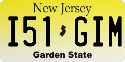 NJ license plate I51GIM