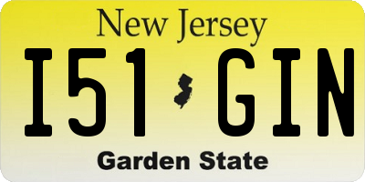 NJ license plate I51GIN
