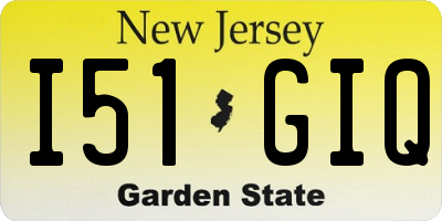 NJ license plate I51GIQ