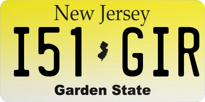 NJ license plate I51GIR