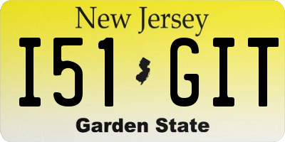 NJ license plate I51GIT