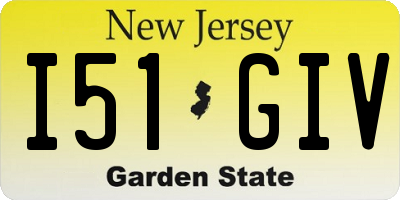 NJ license plate I51GIV