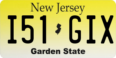 NJ license plate I51GIX