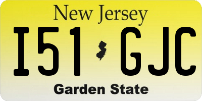 NJ license plate I51GJC