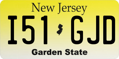 NJ license plate I51GJD
