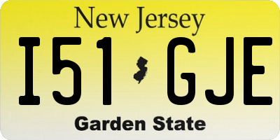 NJ license plate I51GJE