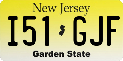 NJ license plate I51GJF