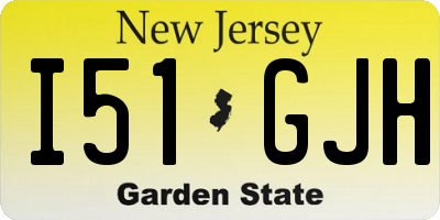 NJ license plate I51GJH