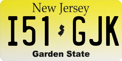 NJ license plate I51GJK
