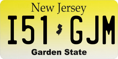 NJ license plate I51GJM
