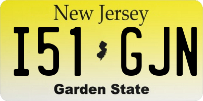 NJ license plate I51GJN