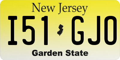 NJ license plate I51GJO