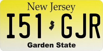 NJ license plate I51GJR
