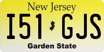 NJ license plate I51GJS