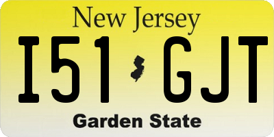NJ license plate I51GJT