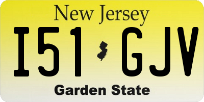 NJ license plate I51GJV