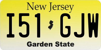 NJ license plate I51GJW