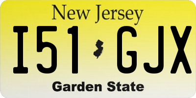 NJ license plate I51GJX