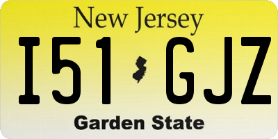NJ license plate I51GJZ