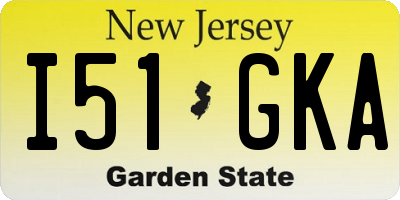 NJ license plate I51GKA