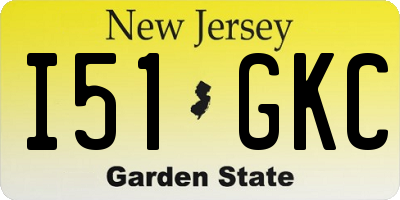 NJ license plate I51GKC