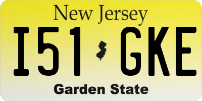 NJ license plate I51GKE