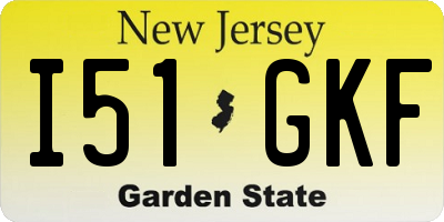NJ license plate I51GKF