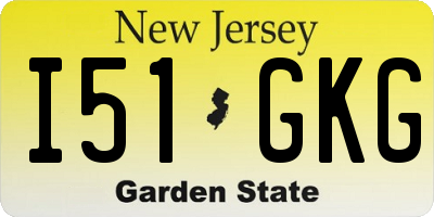 NJ license plate I51GKG