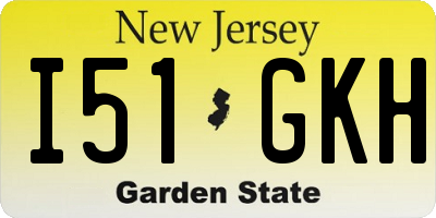 NJ license plate I51GKH