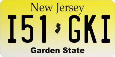 NJ license plate I51GKI