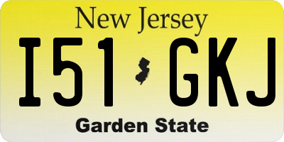 NJ license plate I51GKJ