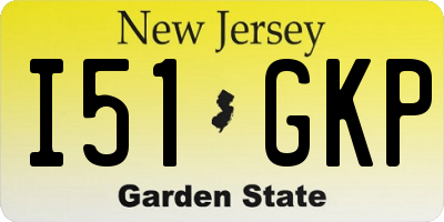 NJ license plate I51GKP