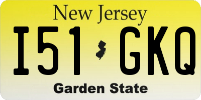 NJ license plate I51GKQ