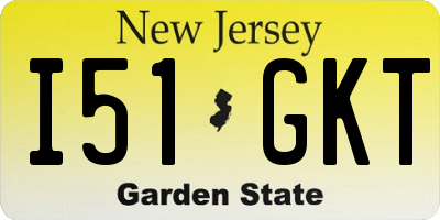 NJ license plate I51GKT