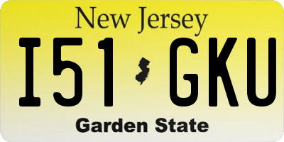 NJ license plate I51GKU