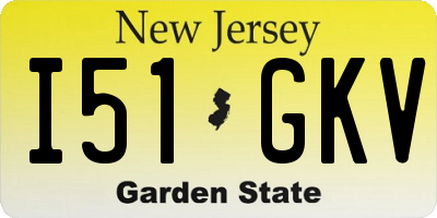 NJ license plate I51GKV