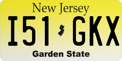 NJ license plate I51GKX