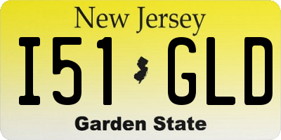 NJ license plate I51GLD