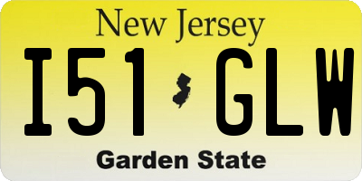 NJ license plate I51GLW