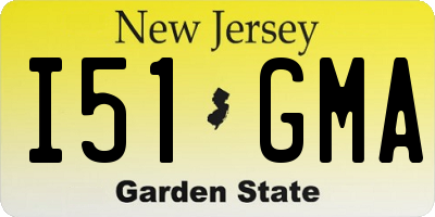 NJ license plate I51GMA