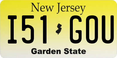 NJ license plate I51GOU