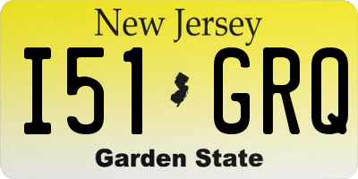 NJ license plate I51GRQ