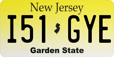 NJ license plate I51GYE