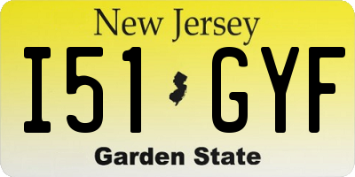 NJ license plate I51GYF