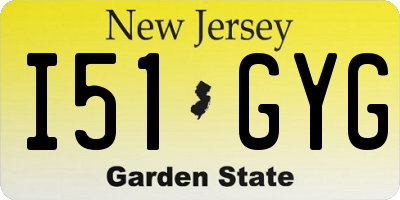 NJ license plate I51GYG