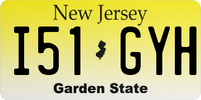NJ license plate I51GYH