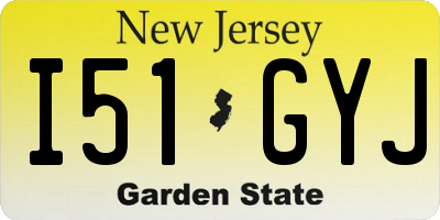NJ license plate I51GYJ