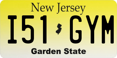 NJ license plate I51GYM