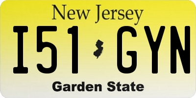 NJ license plate I51GYN