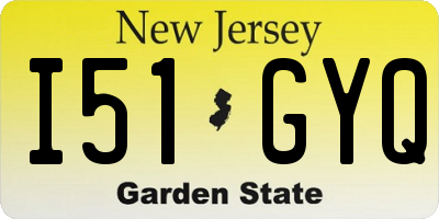 NJ license plate I51GYQ